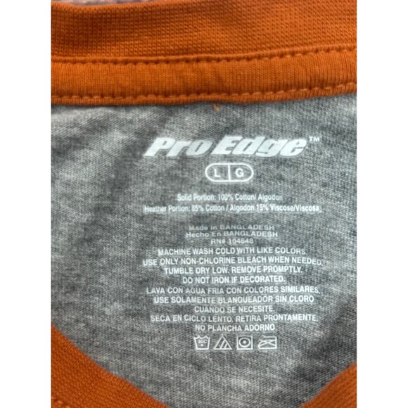 Texas Longhorns Pro Edge Long Sleeve Tshirt Large Vintage Print Raglan - Picture 4 of 5